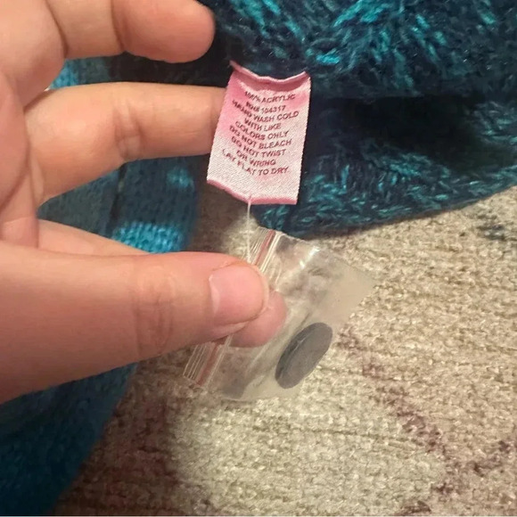 NWT Y2K deadstock Blue & green sweater with belt size medium - Picture 8 of 13